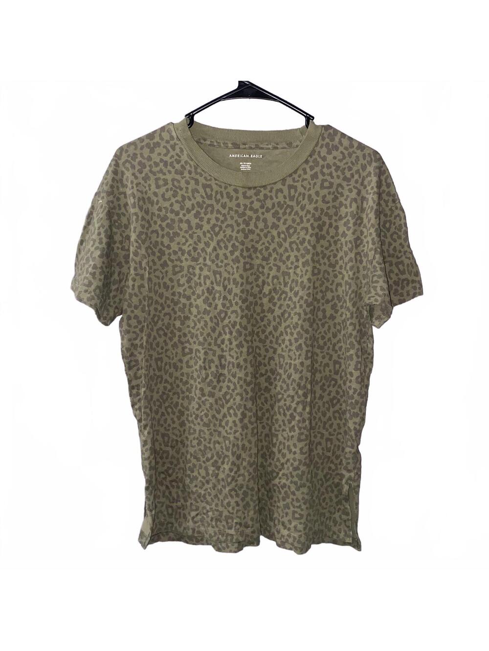 American Eagle Leopard Print Tee XS Soft Girl Grunge Casual Y2K Streetwear